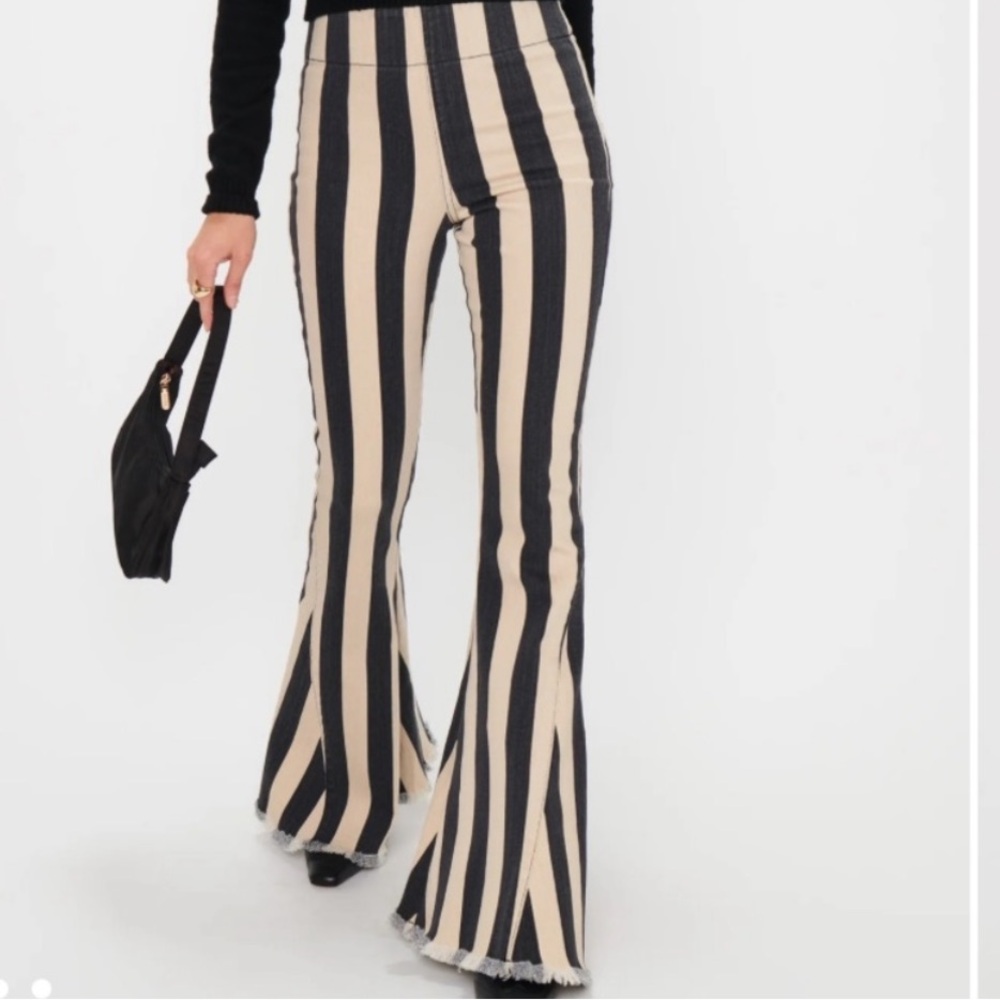 Show Me Your MuMu Black and Cream Striped Pants